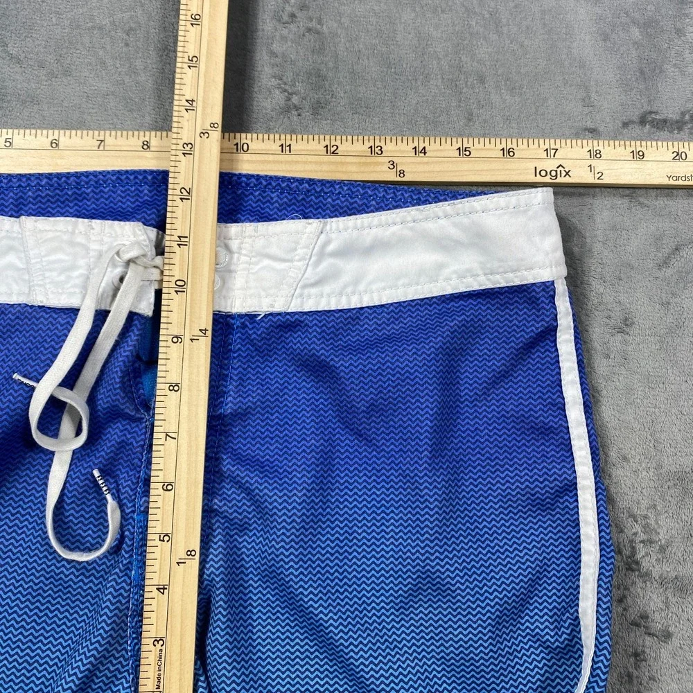 Billabong Boardshorts Mens 34 Blue Geometric Swim Trunks Beach Ombre Drawstring